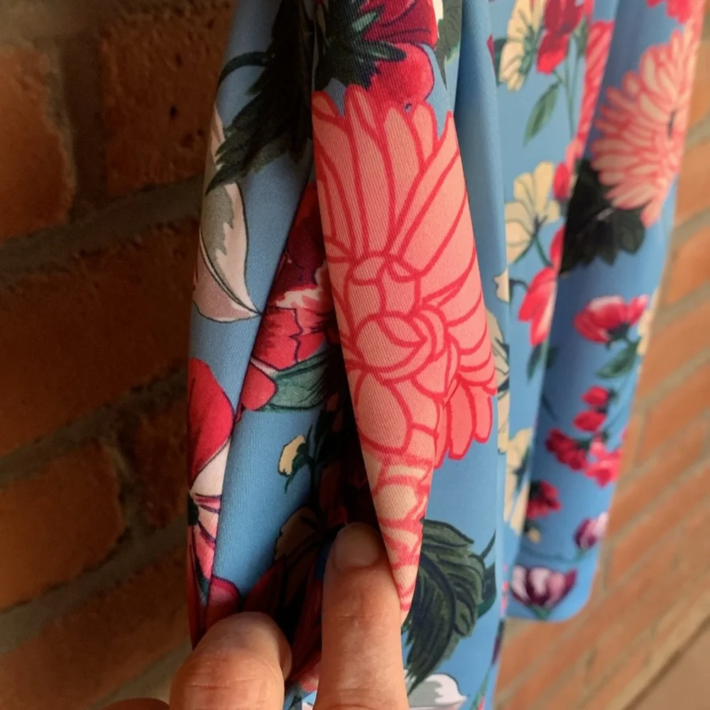 Vince Camuto womens size 8 midi dress floral scuba knit no wrinkle gardencore - Picture 10 of 11